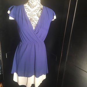 Blue chiffon evening dress